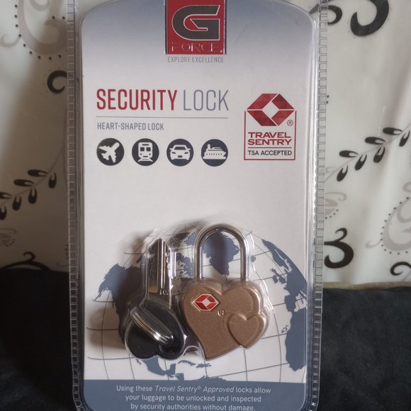 GFORCE Security Locks Heart-Shaped & Straight Barrel Cable - TSA Accepted - Picture 2 of 5